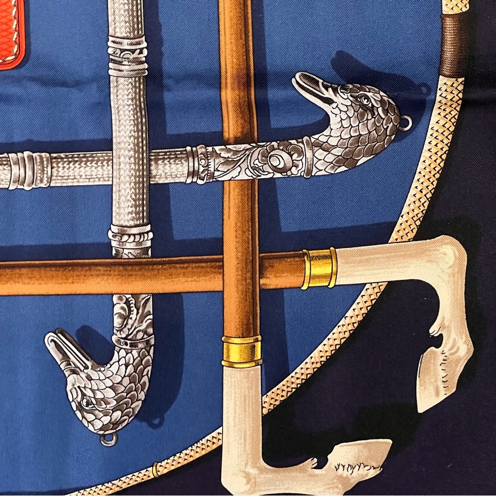 Hermès Cannes & Pommeaux 100% Silk Scarf - Picture 10 of 13